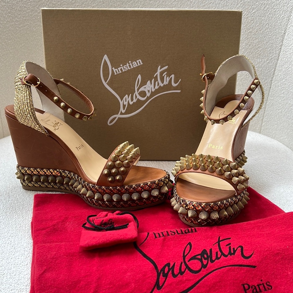 Christian Louboutin Cordorella Wedge Sandal sz 40